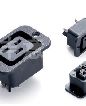 AC电源插座SS-3B大功率16A250V带耳朵螺丝UPS模块安装孔C19母头