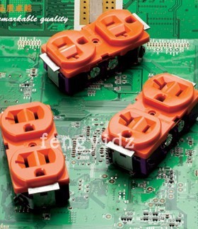 丰意墙插 壁插板美标电源插座 插座 电源墙插面橙色SS-6B-2橙色