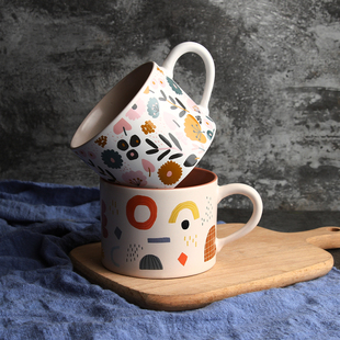 清仓处理 2个釉下彩创意复古小清新咖啡杯马克杯 超值盲盒7.8元