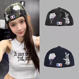 themuseumvisitor字母鸭舌帽迷彩美式兔子气球刺绣平檐帽棒球帽