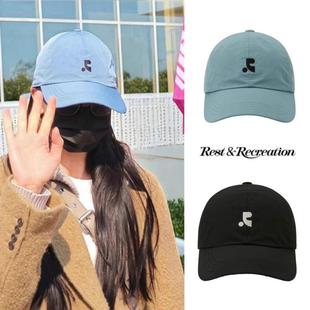 迪丽热巴同款韩国restandrecreation棒球帽女RR遮阳鸭舌帽子