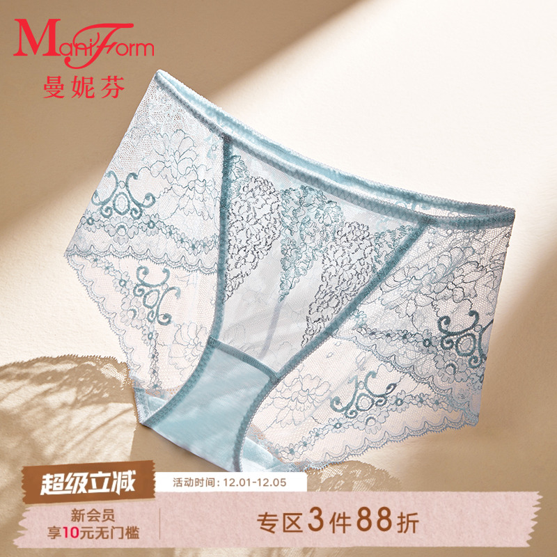 性感蕾丝中腰低脚裤曼妮芬