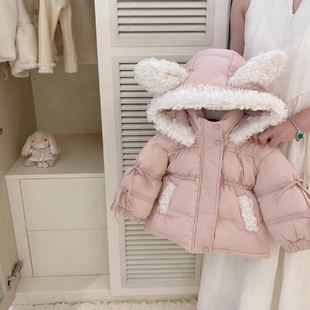 棉服外套 女童冬季 婴儿小公主冬装 棉衣女宝宝加绒加厚棉袄2025新款