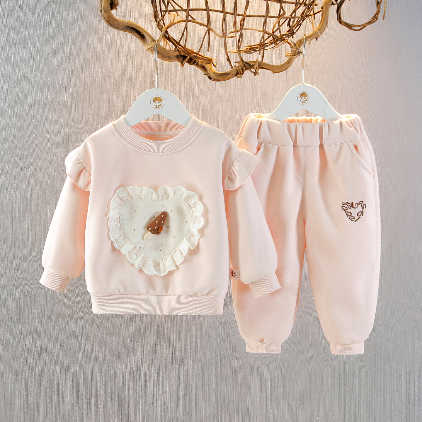 1-4岁女童卫衣两件套秋季洋气小女孩运动衣服装时髦女宝秋装套装3