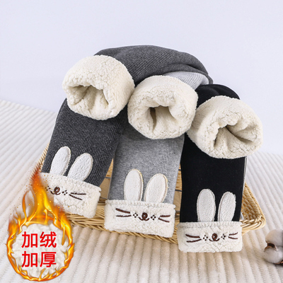 女童冬季加绒加厚打底裤一体绒裤