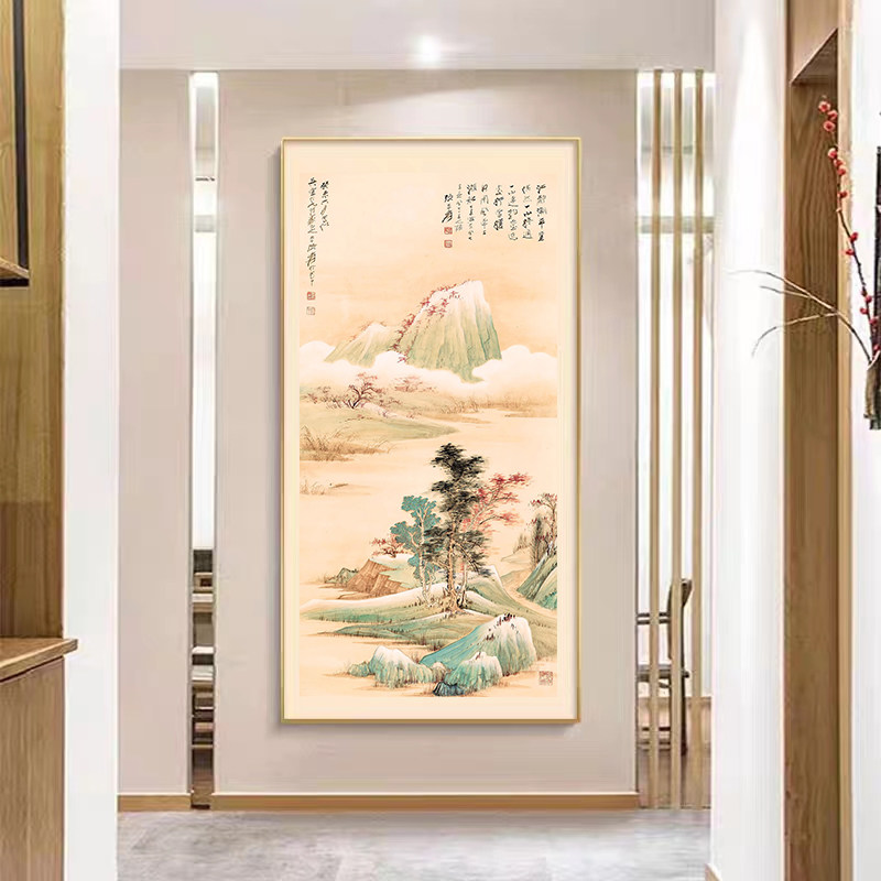 新中式山水风景名画钻石画2025新款客厅春山溪树图满钻十字绣点钻