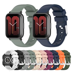 20mm适用于华米Amazfit Active硅胶表带华米GTS mini纯色光面腕带