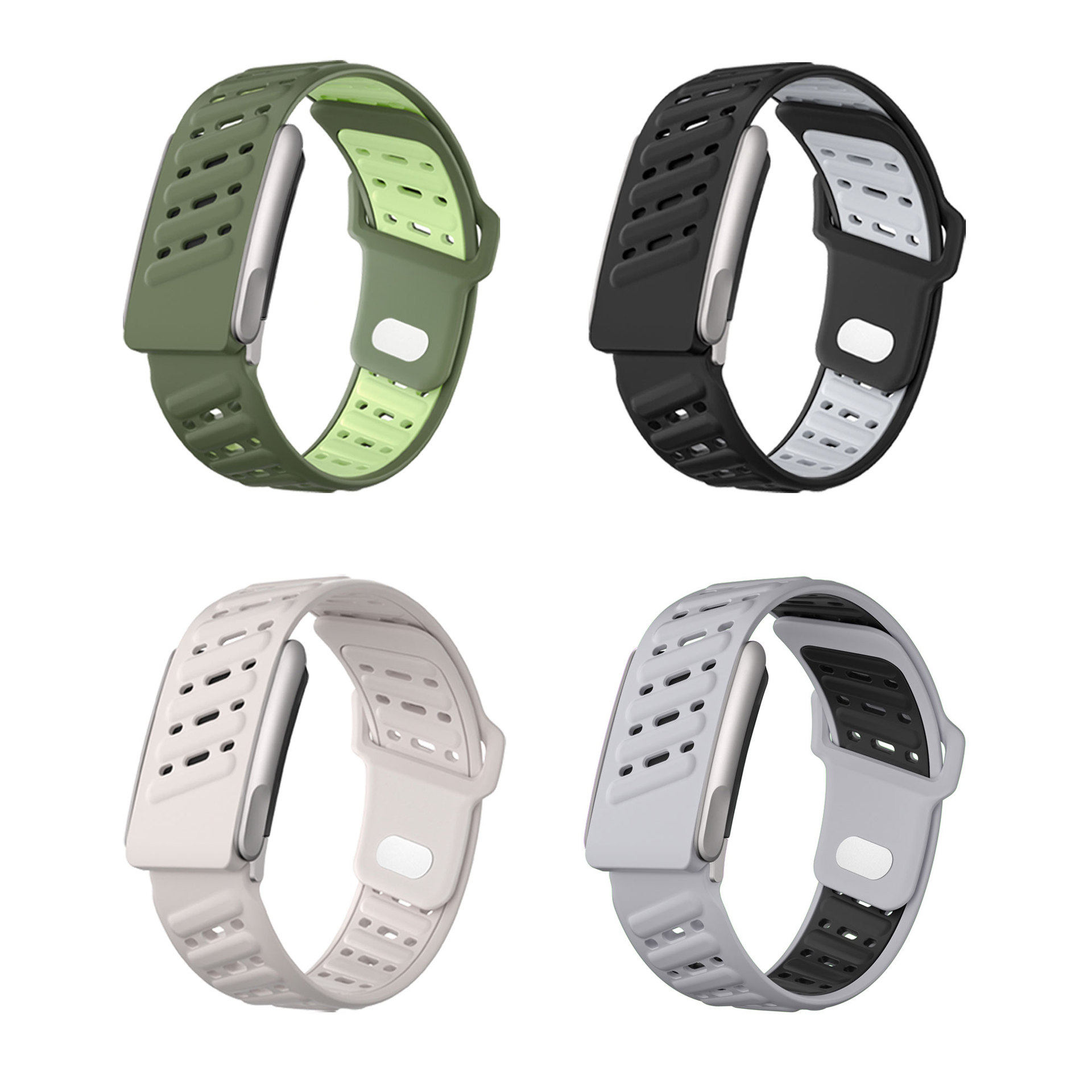 适用Whoop5.0洞洞硅胶双色表带心