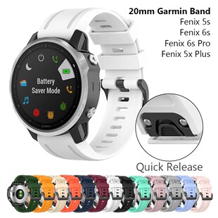 20mm适用佳明Fenix6s 5S Fenix8 43mm快拆表带硅胶替换腕带