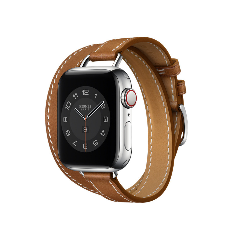 适用苹果iwatch8瘦身双圈真皮表