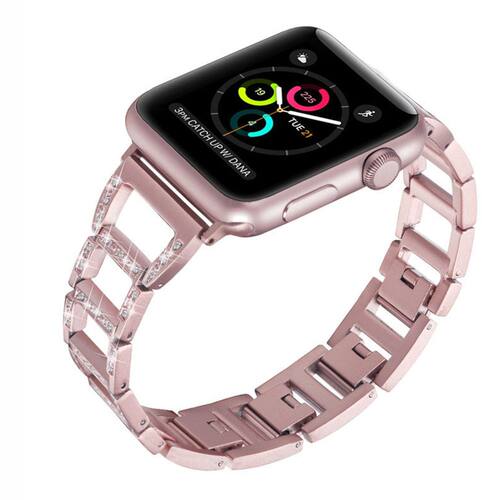 适用苹果iWatch8日字形镶钻金属