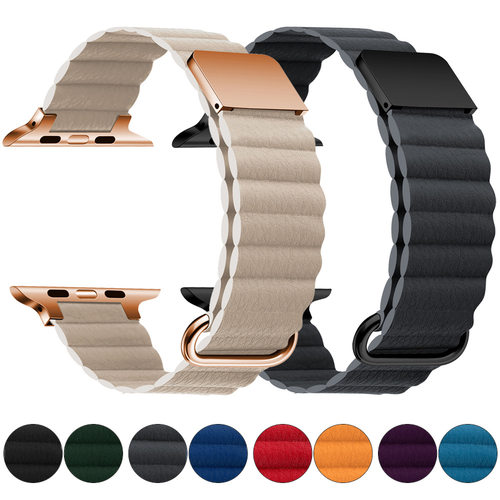 适用苹果iwatch8代皮质反扣磁吸