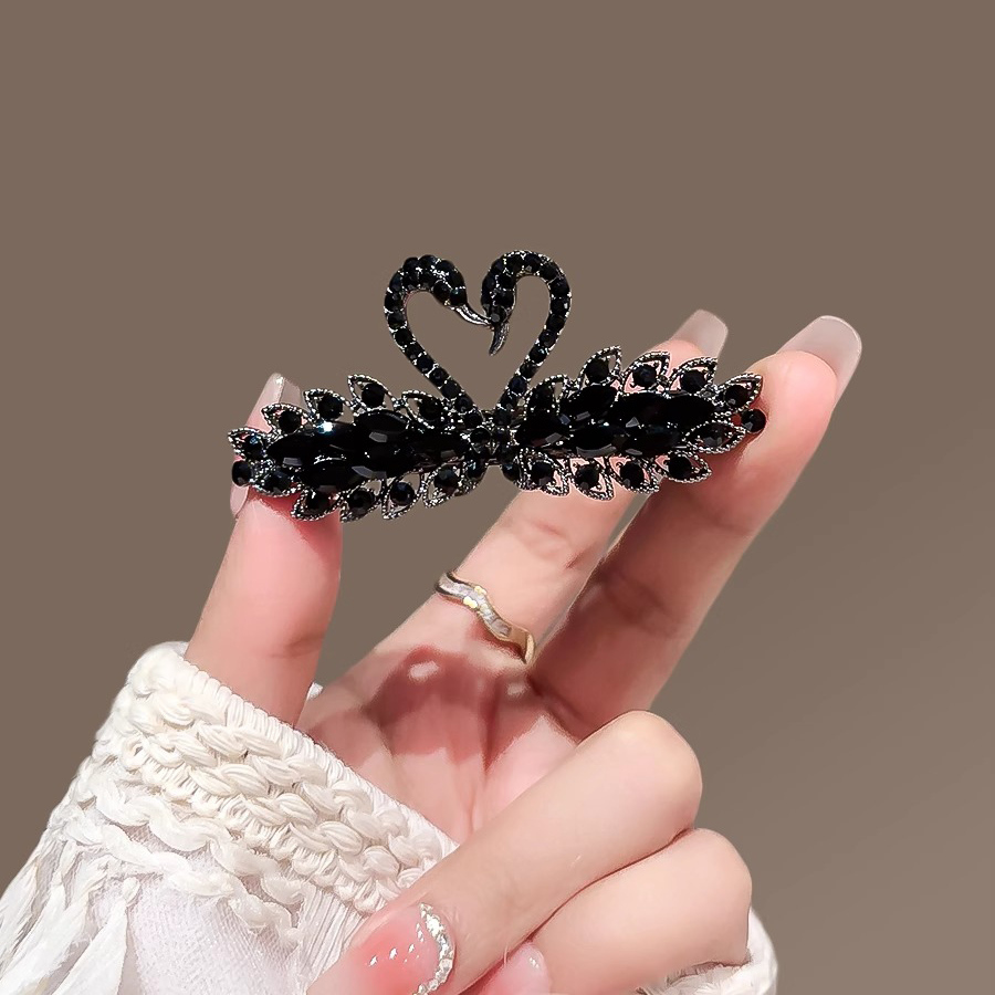 丨一折专区丨品牌撤柜丨古风国风高级感黑天鹅横夹水晶发卡头饰