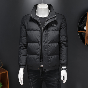 潮牌青年帅气男修身 男士 棉服 2024冬季 欧洲站帅气刺绣羽绒服男短款