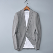 千鸟格两粒扣小西服便西休闲青年外衣潮流 修身 春季 西服外衣男韩版