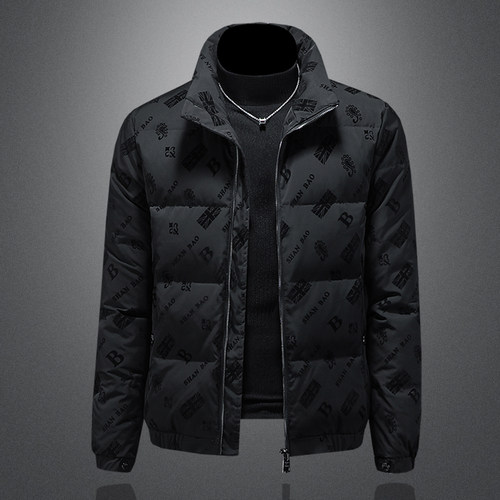 2025冬季新款高端欧洲站男士90%白鸭绒立领植绒羽绒服加厚保暖潮