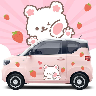 五菱宏光miniev车贴迷你马卡龙贴纸个性新能源装饰卡通可爱贴画
