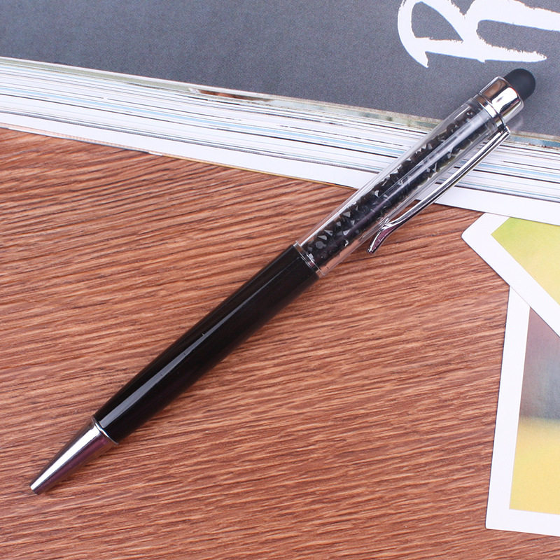 비즈니스 휴대 전화 사무실 터치 스크린 크리스탈 펜 라인 석 펜 멀티 컬러 볼펜 회전 터치 스크린 금속 볼펜