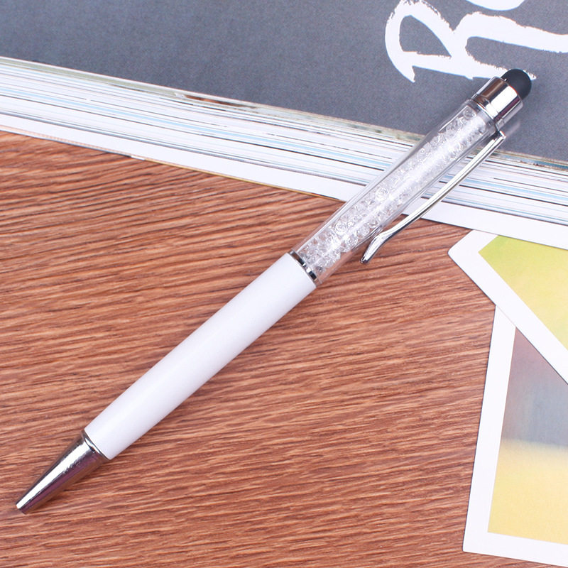 비즈니스 휴대 전화 사무실 터치 스크린 크리스탈 펜 라인 석 펜 멀티 컬러 볼펜 회전 터치 스크린 금속 볼펜
