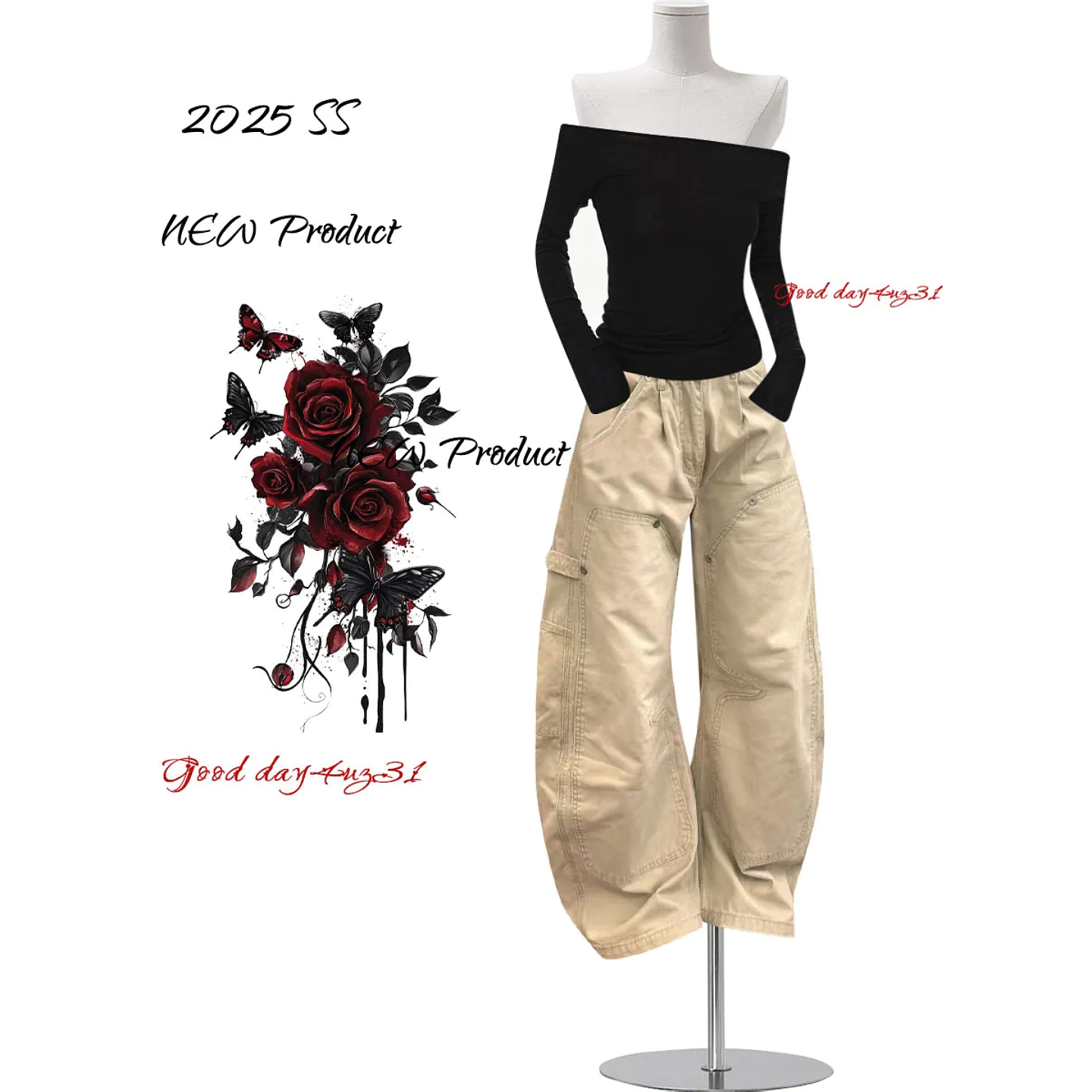 大码美式复古口袋工装牛仔裤女