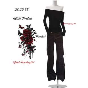 美式 街头设计感百搭直筒长裤 复古多口袋灯芯绒裤 新款 女秋冬季 大码