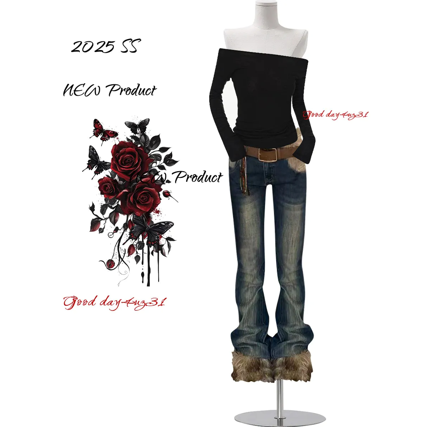 大码美式复古水洗牛仔裤