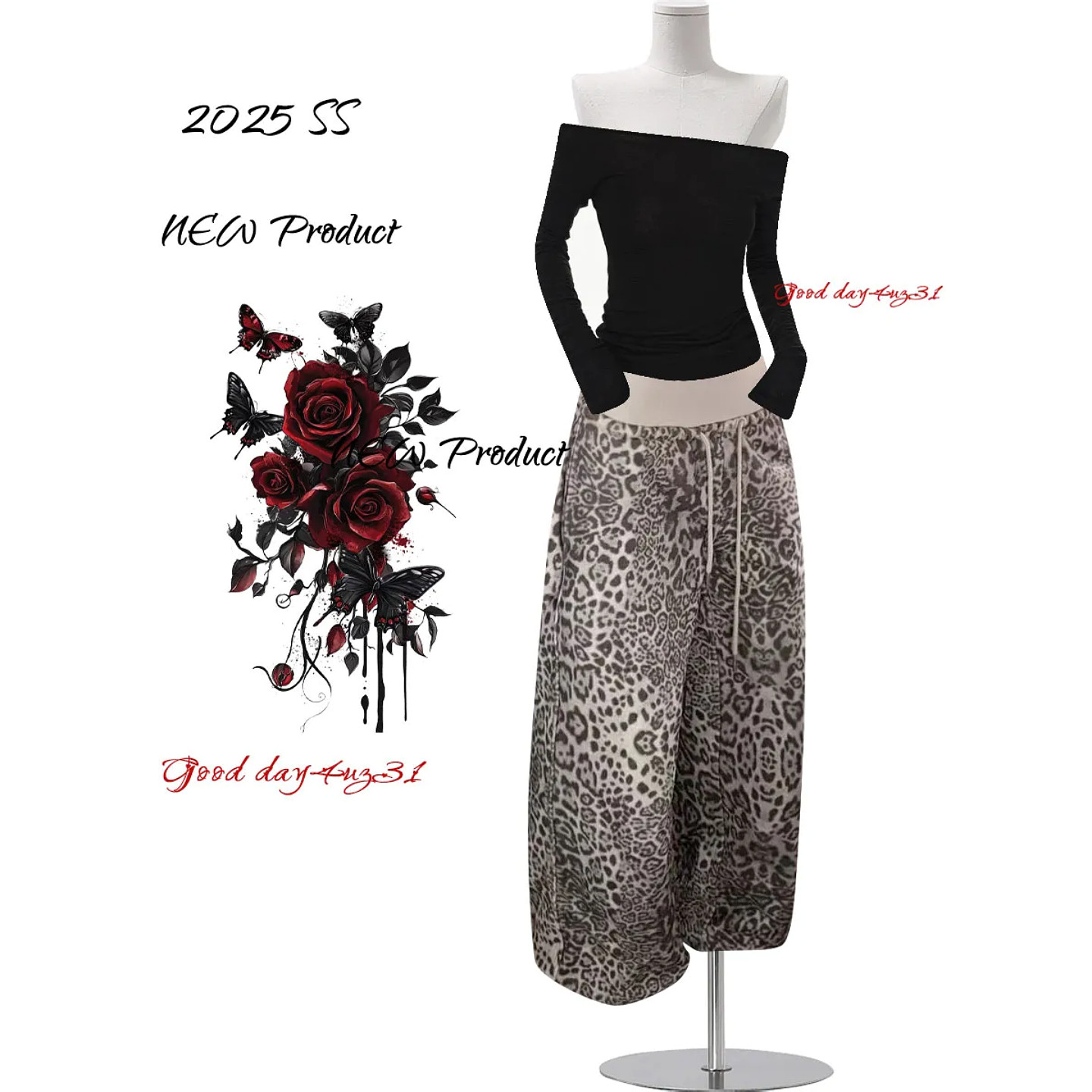 大码美式复古豹纹阔腿牛仔裤女春季新款个性腰头拼接抽绳设计长裤,女装/女士精品,大码裤装,淘宝优惠券,粉丝福利购,淘宝优惠卷