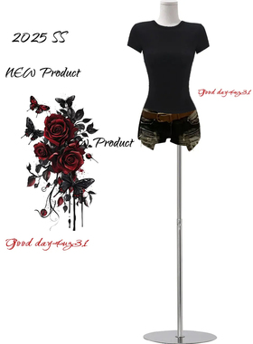 大码美式复古辣妹低腰牛仔短裤女夏季新款做旧磨破设计感个性热裤