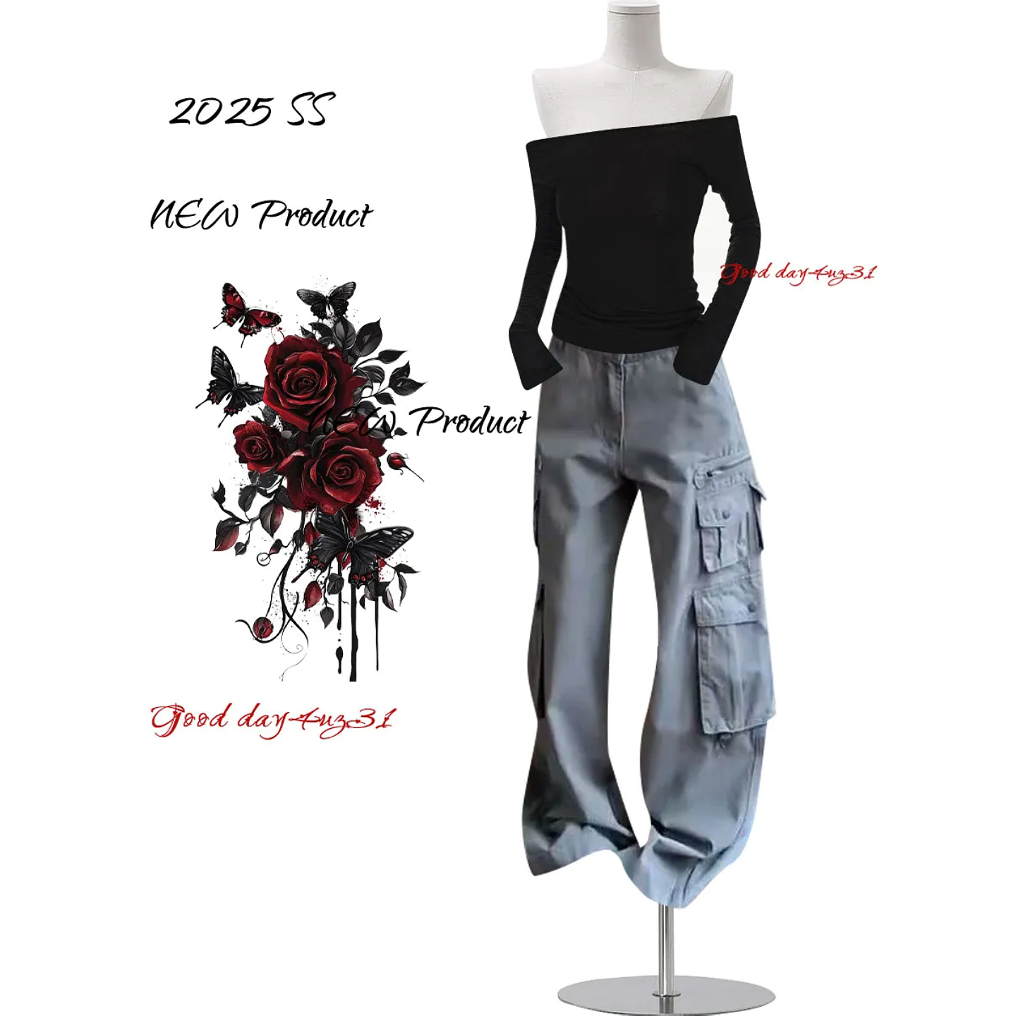 大码美式复古水洗工装牛仔裤