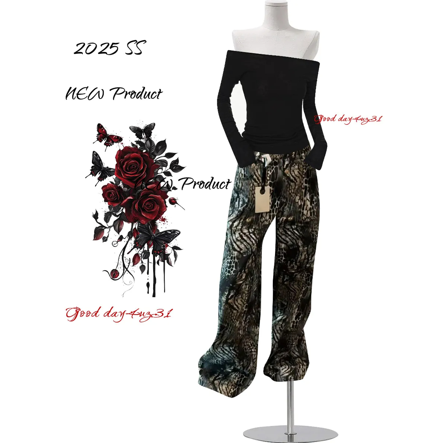 水洗蛇皮纹设计感牛仔裤女秋冬季