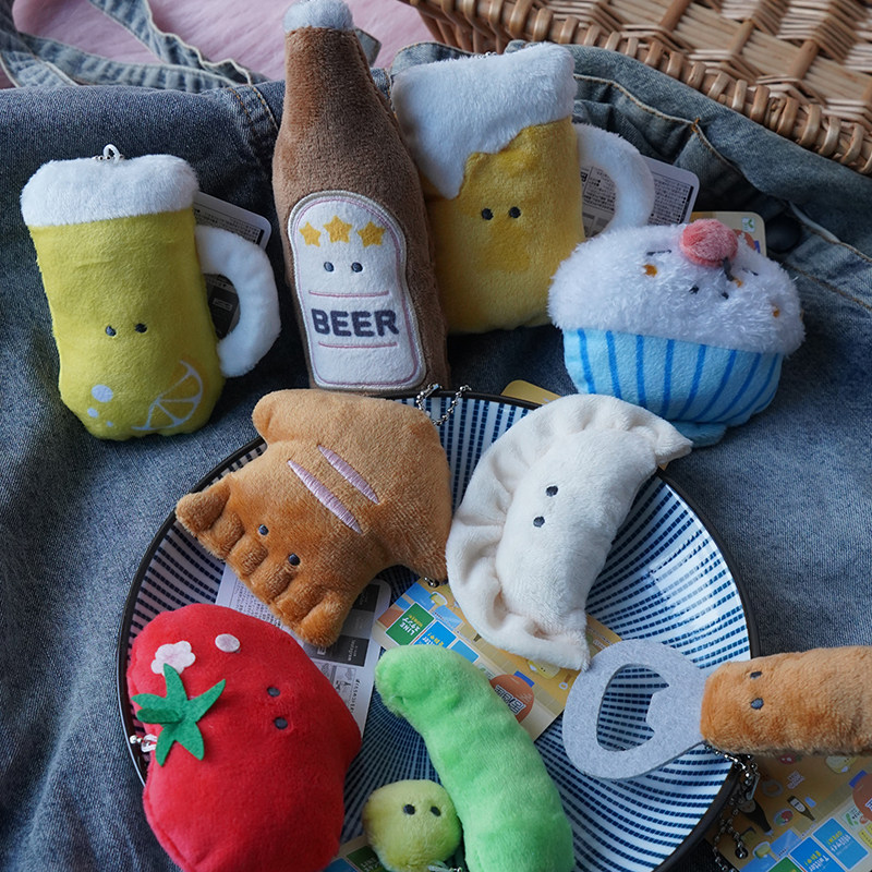 可爱日本食玩扭蛋居酒屋鱿鱼毛豆搞怪毛绒公仔挂饰玩偶书包小挂件,玩具/童车/益智/积木/模型,毛绒/玩偶/公仔/布艺类玩具,淘宝优惠券,粉丝福利购,淘宝优惠卷