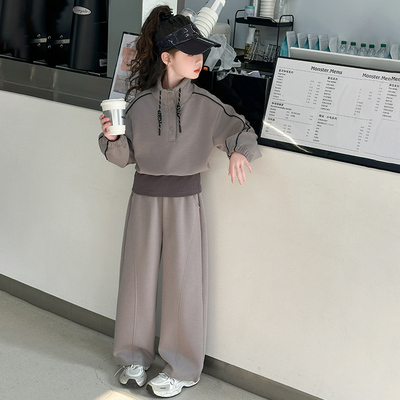 女童秋运动洋气时髦网红卫衣套装