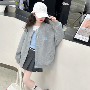 棒球服女童开春外套2026新款青少年女孩春装上衣儿童洋气时髦夹克