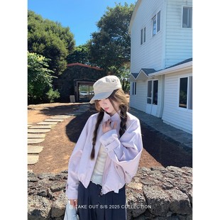 网图街区漫步蝙蝠袖复古短款机车夹克外套女秋季韩系休闲