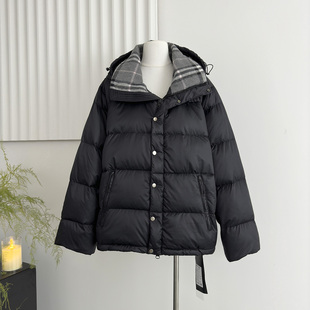 Skk Store B家同款 蓬感90白鸭绒羊毛羽绒服宽松大朵绒外套女冬季