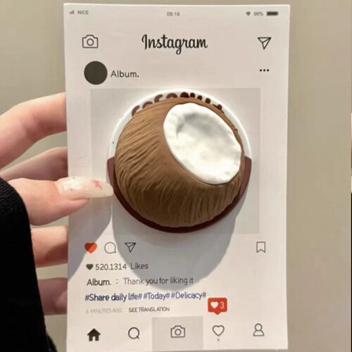 创意立体一颗椰子磁吸支架适用 MagSafe手机强力磁吸伸缩支架桌面