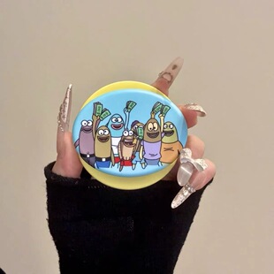 MagSafe手机强力磁吸伸缩支架桌面 路人鱼居民插画磁吸支架适用于