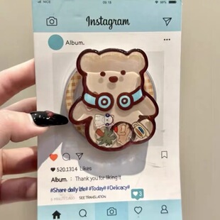 耳机小熊摇摇乐磁吸支架适用于 MagSafe手机强力磁吸伸缩支架桌面