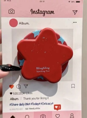 涂鸦红色星星英文磁吸支架适用 MagSafe手机强力磁吸伸缩支架桌面