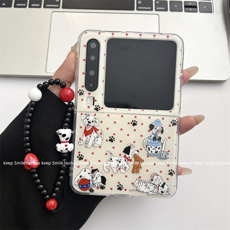 可爱卡通红波点斑点狗适用华为purax典藏版折叠屏幕手机壳pocket2翻盖屏保护套p50pocket防摔novaflip新款px