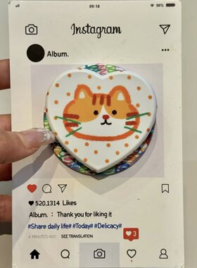 橘色波点猫咪头像磁吸支架适用 MagSafe手机强力磁吸伸缩支架桌面