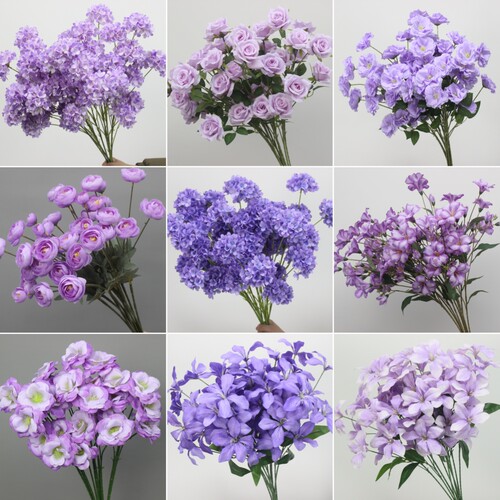 紫色系婚礼花材花艺软装插花吊顶