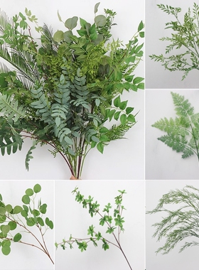 森系婚礼堂花材 绿色仿真花 绿植婚庆仿真吊顶花叶背景花排插花