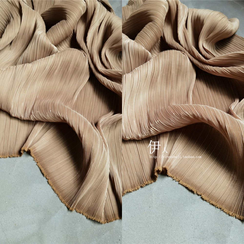 设计师时尚风肌理压褶硬挺布料