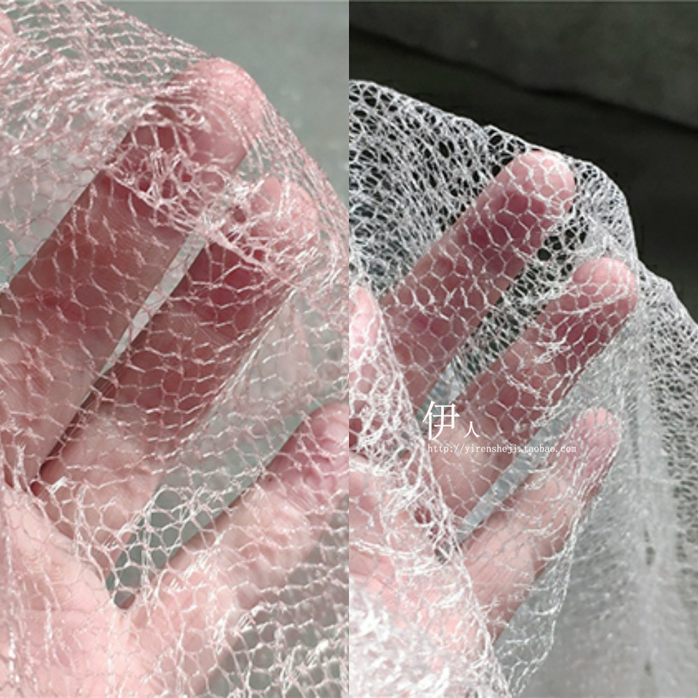 原创立体透视肤色/造型飞丝乱网镂空网纱 粉色拍摄手工道具面料