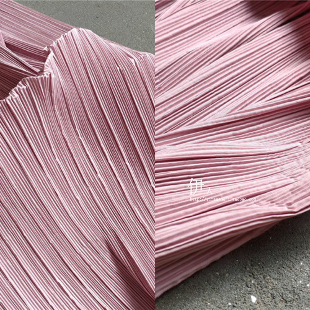 肌理硬挺设计师褶皱压褶百褶特殊造型仿棉麻三宅一生布料