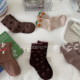 新款 5双装 秋季 女童纯棉森系可爱短袜女宝宝无骨袜子儿童公主袜子