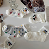 春夏5双装 儿童透气波点卡通短袜男女童薄棉袜子宝宝无骨袜子童袜