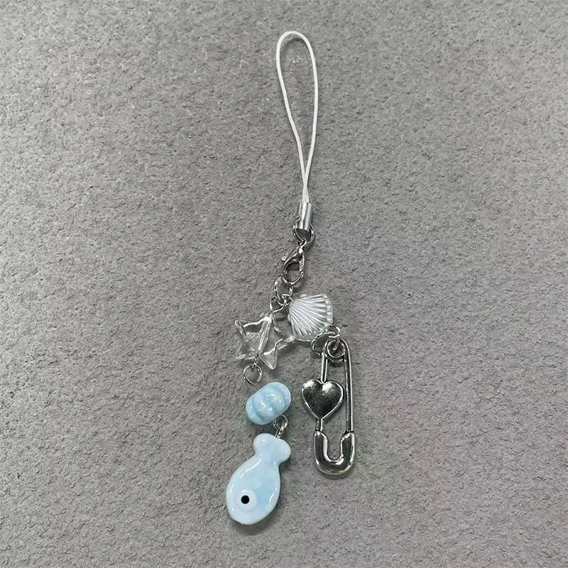 趣味卡通年年有余小鱼挂链手机链串珠挂件可爱小众百搭简约挂饰