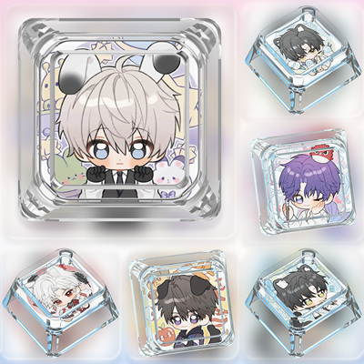 恋与星空键帽单个卡通沈星回祁煜黎深十字轴可爱动漫透明机械键盘